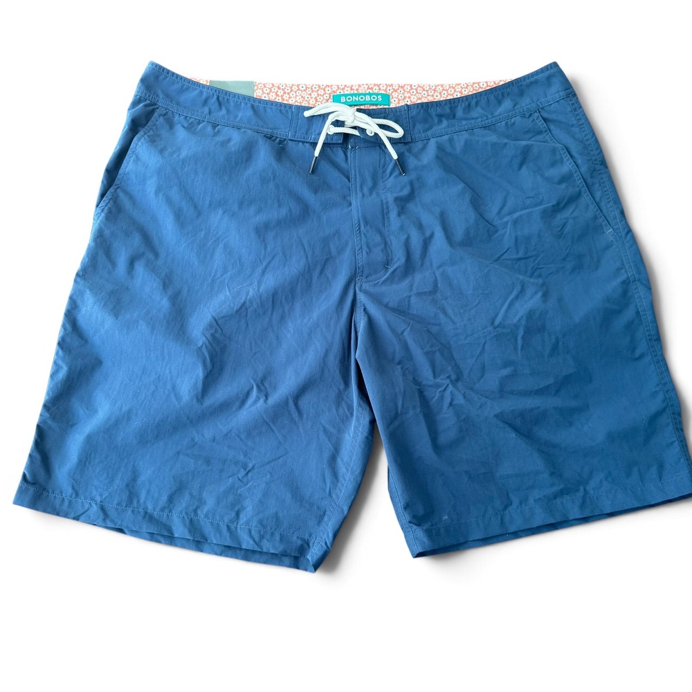 Bonobos Board Shorts NWTMen 40 Blue 9 Inch Inseam Solid Swim Trunks Lined Pocket